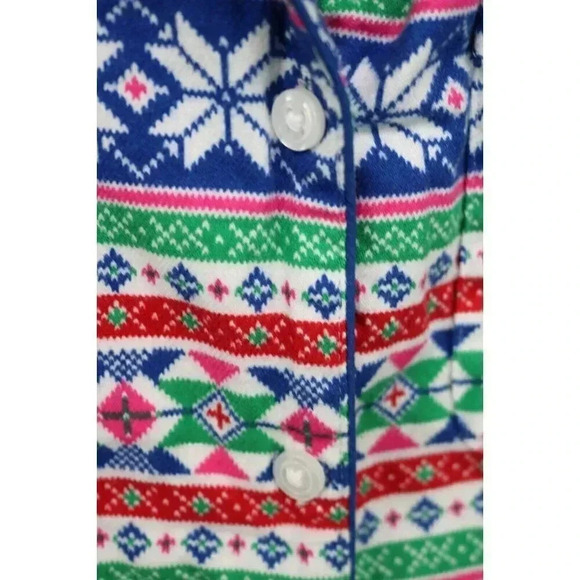 Land's End Flannel Pajama Sleep Shirt-Size Medium-Button Up - Picture 4 of 7